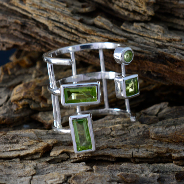 Peridot quarter Moroccan 925 Silver Green Gems Mid weight Signet Ring Jewelry
