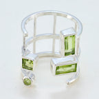Peridot quarter Moroccan 925 Silver Green Gems Mid weight Signet Ring Jewelry