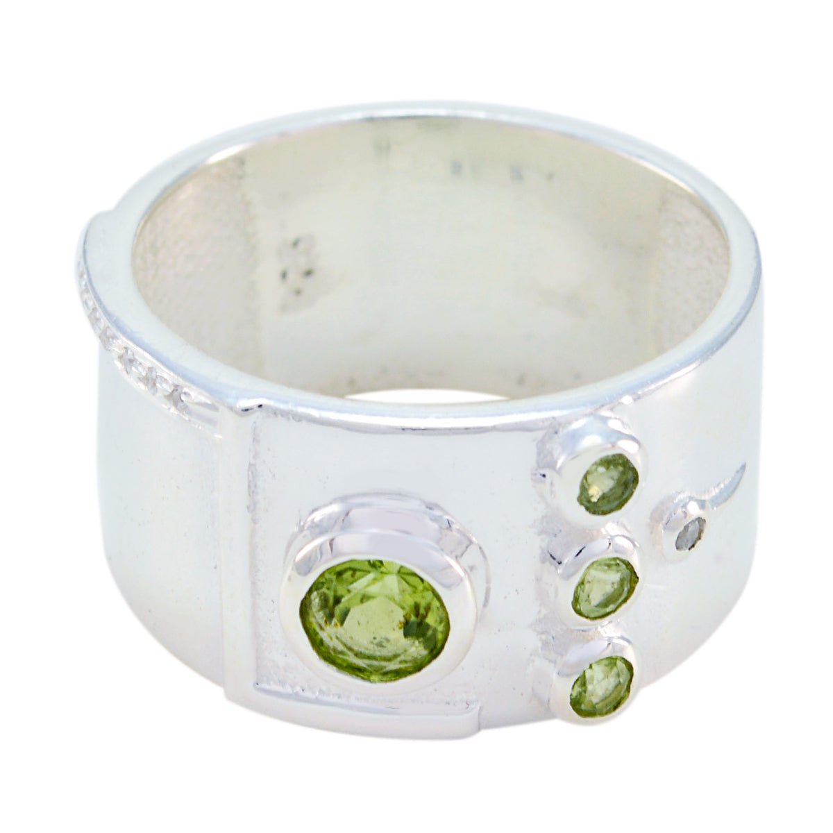 Peridot quarter African 925 Sterling Silver Green Gems Versatile Abstract Band Jewelry