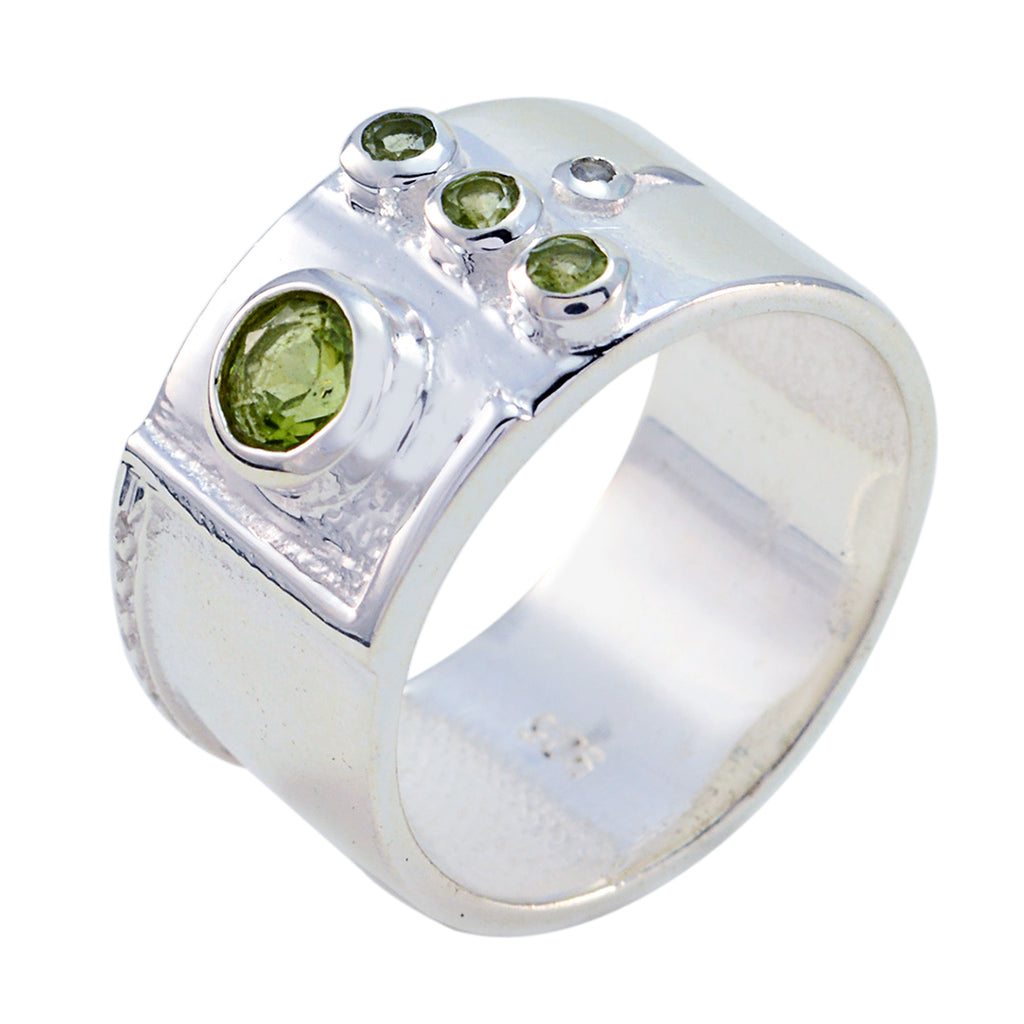 Peridot quarter African 925 Sterling Silver Green Gems Versatile Abstract Band Jewelry