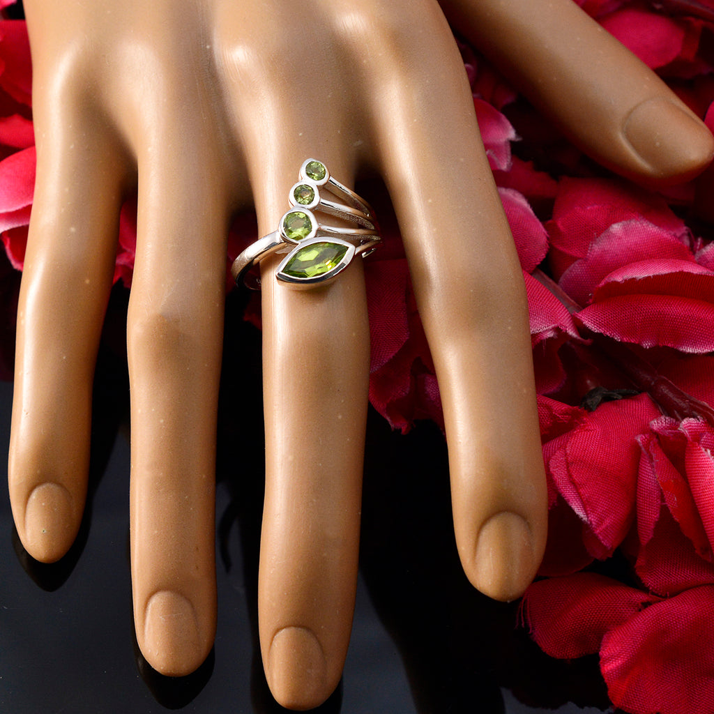 Peridot quarter Egyptian 92.5 Silver Green Gemstones Slim Fairytale Ring Jewelry