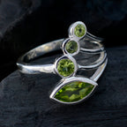 Peridot quarter Egyptian 92.5 Silver Green Gemstones Slim Fairytale Ring Jewelry