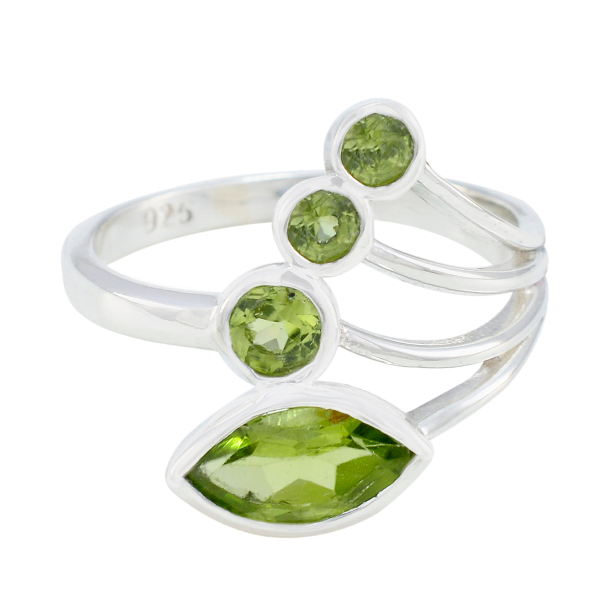 Peridot quarter Egyptian 92.5 Silver Green Gemstones Slim Fairytale Ring Jewelry Главное изображение товара