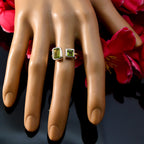 Peridot Toi et Moi Moroccan Sterling Silver Green Gems Featherlight Abstract Ring Jewellery