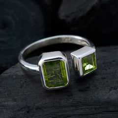 Peridot Toi et Moi Moroccan Sterling Silver Green Gems Featherlight Abstract Ring Jewellery