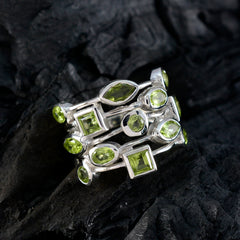 Peridot multiple African 925 Sterling Silver Green Gems Eye catching Contemporary Ring Jewellery