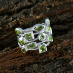 Peridot multiple African 925 Sterling Silver Green Gems Eye catching Contemporary Ring Jewellery
