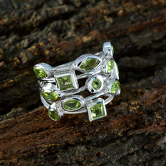Peridot multiple African 925 Sterling Silver Green Gems Eye catching Contemporary Ring Jewellery