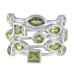 Peridot multiple African 925 Sterling Silver Green Gems Eye catching Contemporary Ring Jewellery