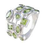 Peridot multiple African 925 Sterling Silver Green Gems Eye catching Contemporary Ring Jewellery