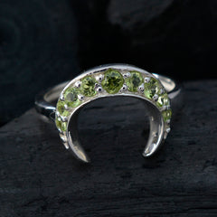 Peridot multiple Korean 925 Silver Green Gemstones Whisper thin Graceful Ring Jewelry