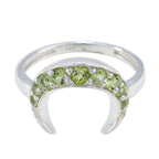Peridot multiple Korean 925 Silver Green Gemstones Whisper thin Graceful Ring Jewelry