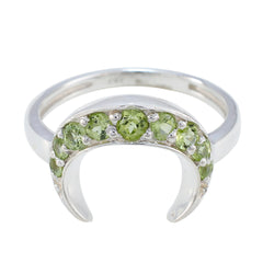 Peridot multiple Korean 925 Silver Green Gemstones Whisper thin Graceful Ring Jewelry
