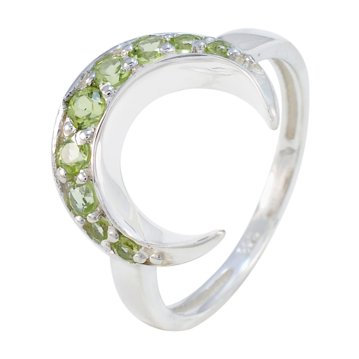 Peridot multiple Korean 925 Silver Green Gemstones Whisper thin Graceful Ring Jewelry