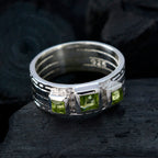 Peridot Trilogy Russian Silver Green Gems Eye catching Boho Band Jewelry