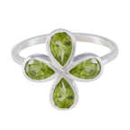 Peridot quarter Turkish 92.5 Silver Green Gemstone Dainty Floral Ring Jewellery