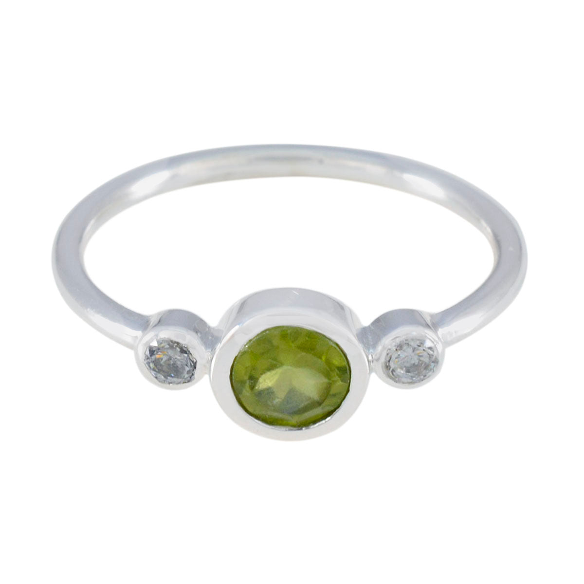 Peridot Trilogy Turkish 92.5 Silver Green Gems Elegant  Fairytale Ring Jewelry