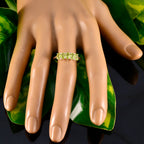 Peridot Penta American 92.5 Silver Green Gemstones Delicate Contemporary Ring Jewellery
