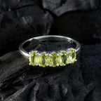 Peridot Penta American 92.5 Silver Green Gemstones Delicate Contemporary Ring Jewellery