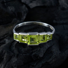 Peridot Penta Turkish 92.5 Silver Green Gemstones Delicate Glamorous Ring Jewellery