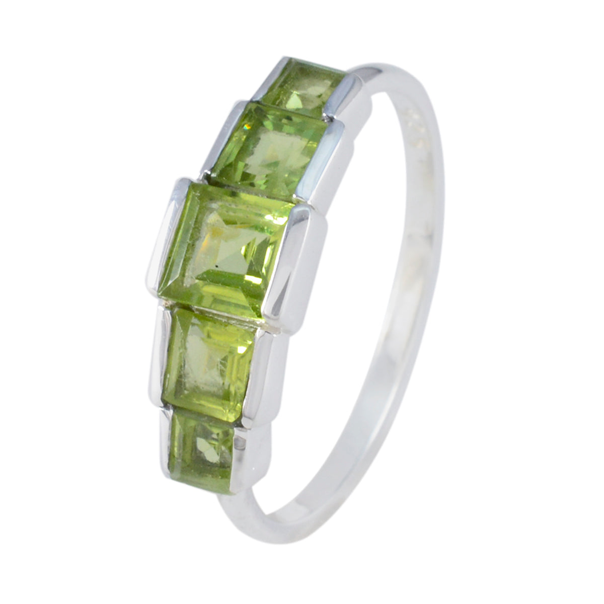 Peridot Penta Turkish 92.5 Silver Green Gemstones Delicate Glamorous Ring Jewellery Secondary image