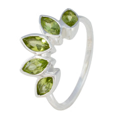 Peridot Penta Japanese 925 Sterling Silver Green Gemstones Delicate crown Ring Jewelry