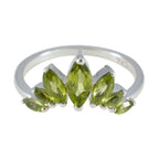 Peridot Hepta Turkish 925 Sterling Silver Green Gemstones Dainty crown Ring Jewellery