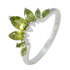 Peridot Hepta Turkish 925 Sterling Silver Green Gemstones Dainty crown Ring Jewellery