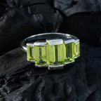 Peridot Penta French 92.5 Silver Green Gemstone Featherlight Artisan Ring Jewellery