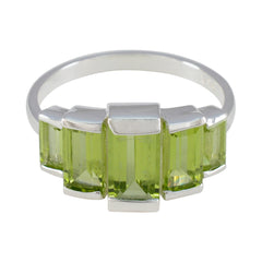 Peridot Penta French 92.5 Silver Green Gemstone Featherlight Artisan Ring Jewellery