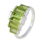 Peridot Penta French 92.5 Silver Green Gemstone Featherlight Artisan Ring Jewellery