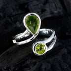 Peridot Toi et Moi Moroccan 92.5 Silver Green Gemstone Tiny Romantic Ring Jewelry