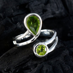 Peridot Toi et Moi Moroccan 92.5 Silver Green Gemstone Tiny Romantic Ring Jewelry