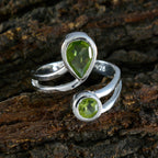 Peridot Toi et Moi Moroccan 92.5 Silver Green Gemstone Tiny Romantic Ring Jewelry