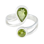 Peridot Toi et Moi Moroccan 92.5 Silver Green Gemstone Tiny Romantic Ring Jewelry