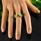 Peridot Trilogy American 925 Sterling Silver Green Gemstones Whisper thin Artisan Ring Jewellery