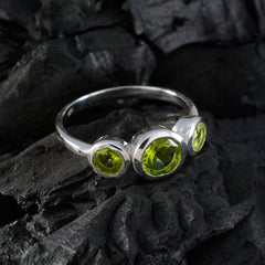 Peridot Trilogy American 925 Sterling Silver Green Gemstones Whisper thin Artisan Ring Jewellery