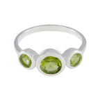 Peridot Trilogy American 925 Sterling Silver Green Gemstones Whisper thin Artisan Ring Jewellery