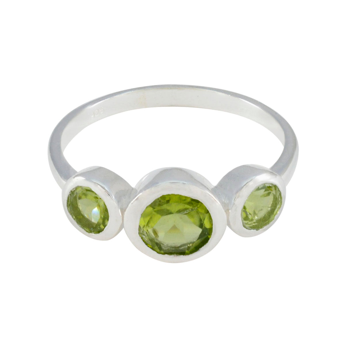 Peridot Trilogy American 925 Sterling Silver Green Gemstones Whisper thin Artisan Ring Jewellery