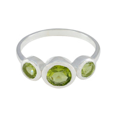 Peridot Trilogy American 925 Sterling Silver Green Gemstones Whisper thin Artisan Ring Jewellery