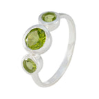 Peridot Trilogy American 925 Sterling Silver Green Gemstones Whisper thin Artisan Ring Jewellery
