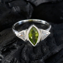 Peridot Trilogy Turkish Sterling Silver Green Gems Whisper thin Glamorous Ring Jewelry