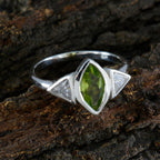 Peridot Trilogy Turkish Sterling Silver Green Gems Whisper thin Glamorous Ring Jewelry