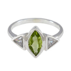 Peridot Trilogy Turkish Sterling Silver Green Gems Whisper thin Glamorous Ring Jewelry