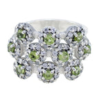 Peridot multiple German 925 Silver Green Gemstone Essential  Contemporary Ring Jewellery