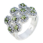 Peridot multiple German 925 Silver Green Gemstone Essential  Contemporary Ring Jewellery