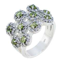 Peridot multiple German 925 Silver Green Gemstone Essential  Contemporary Ring Jewellery