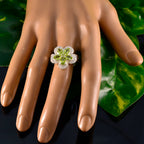 Peridot multiple Russian Silver Green Gemstone Versatile Abstract Ring Jewelry