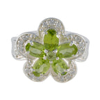 Peridot multiple Russian Silver Green Gemstone Versatile Abstract Ring Jewelry