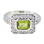 Peridot Halo French Silver Green Gems Classic Fairytale Ring Jewellery